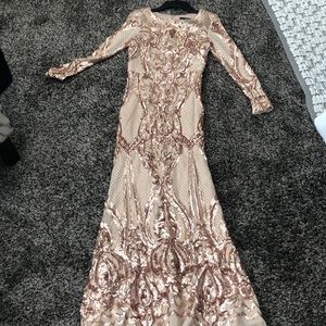 Rose gold Prom dress long sleeve